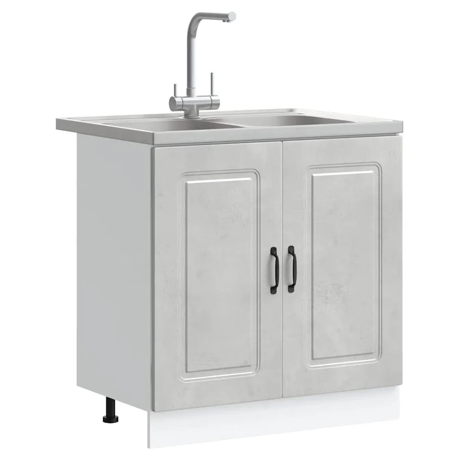 Armoire de cuisine Kalmar Gris béton 80 x 46 x 81,5 cm - 3