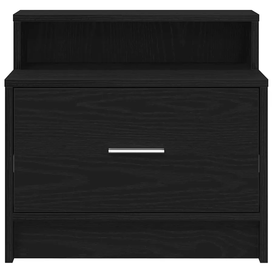 Tables de chevet avec tiroir 2 pcs chêne noir 51x31x47 cm - 4