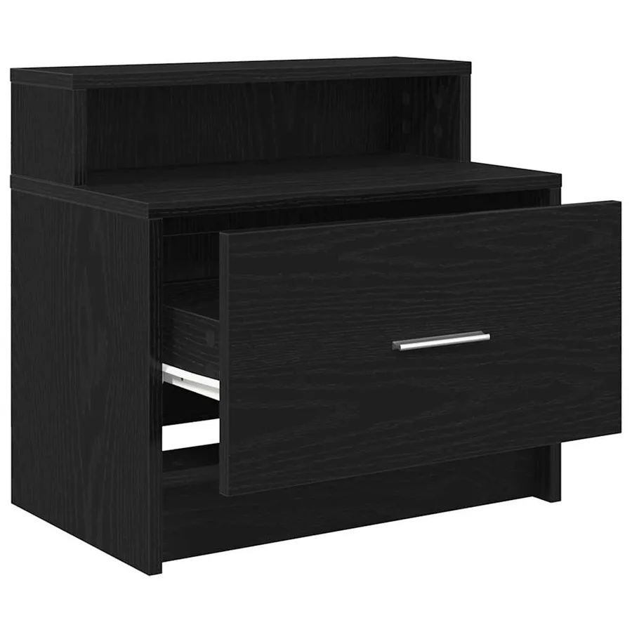 Tables de chevet avec tiroir 2 pcs chêne noir 51x31x47 cm - 5