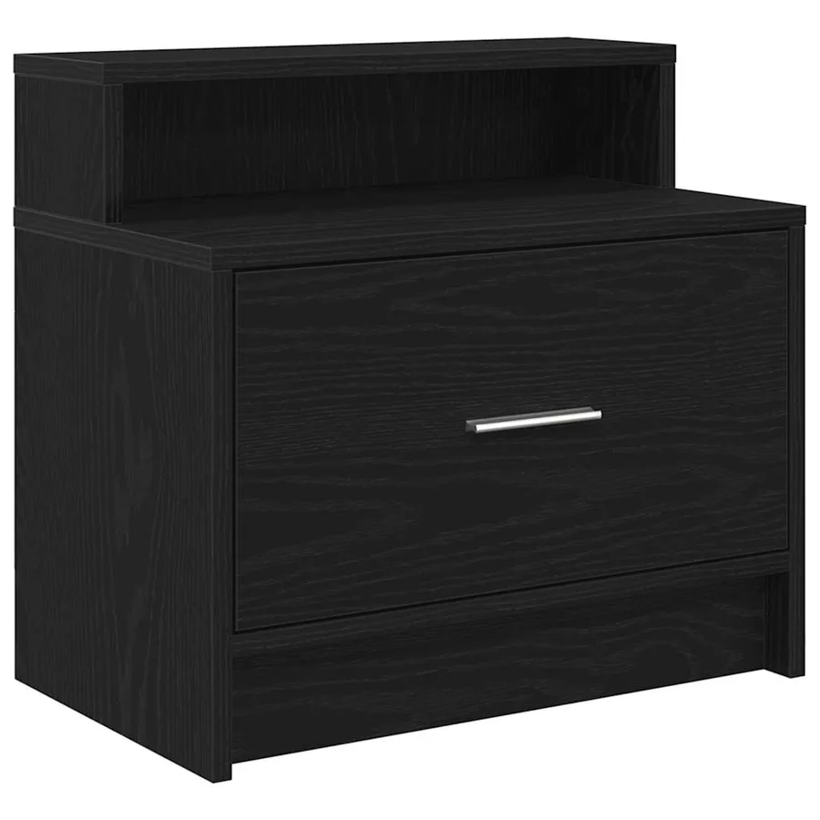 Tables de chevet avec tiroir 2 pcs chêne noir 51x31x47 cm - 6