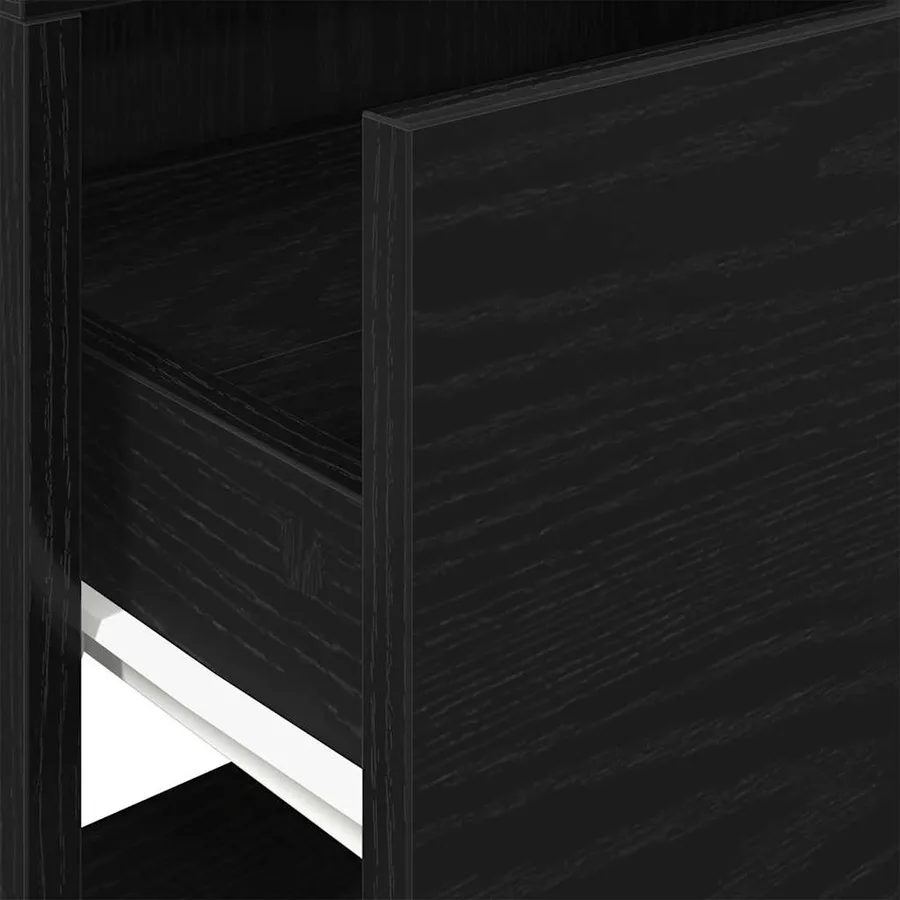 Tables de chevet avec tiroir 2 pcs chêne noir 51x31x47 cm - 9