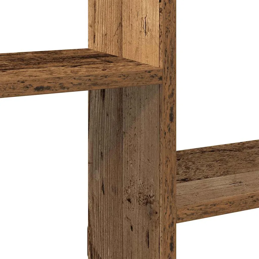 Étagère cube murale 5 compartiments vieux bois bois ingénierie - 7