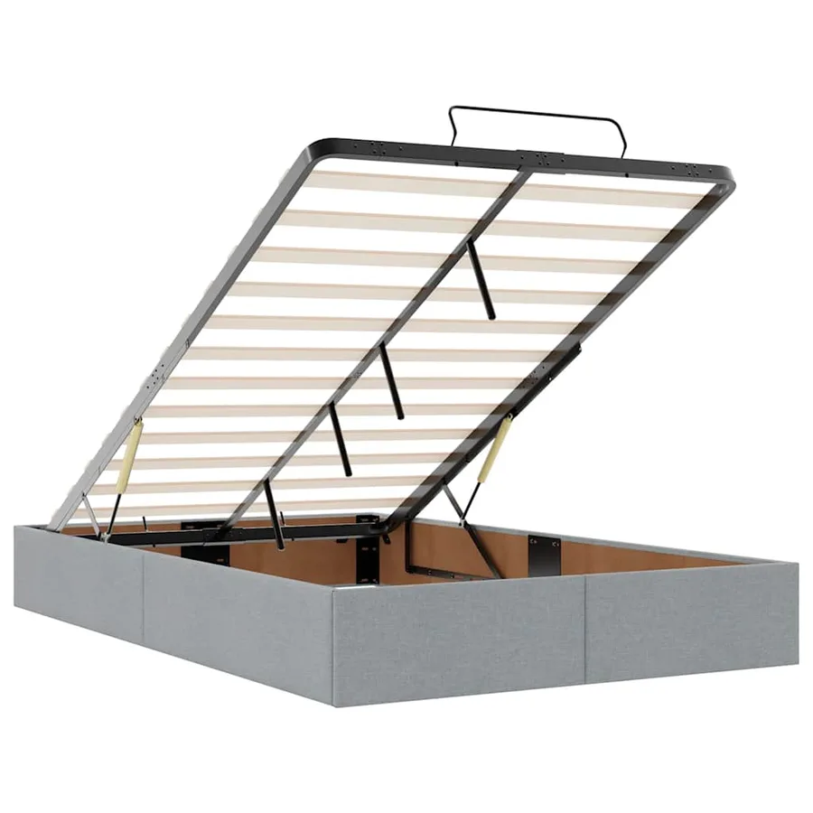 Lit ottoman avec matelas gris clair 120x200 cm tissu - 12