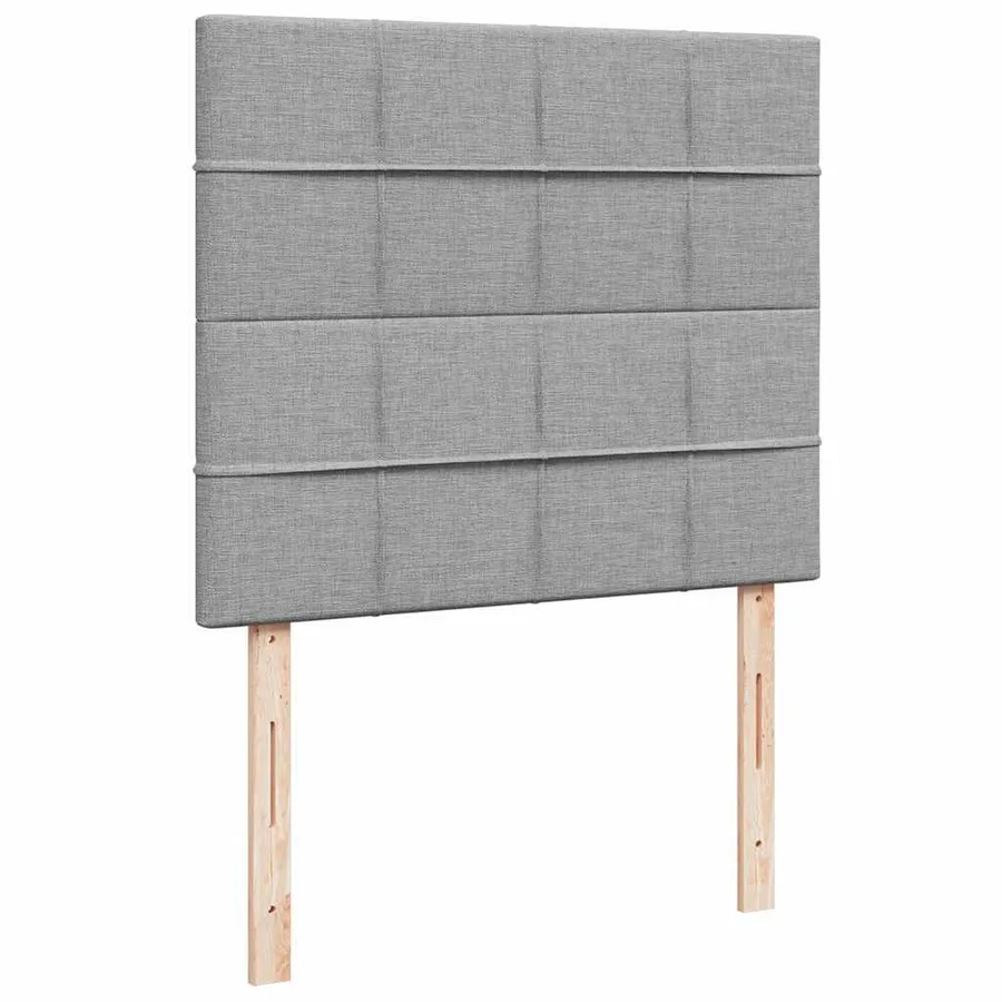 Cadre de lit ottoman et matelas gris clair 120x200 cm tissu - 10