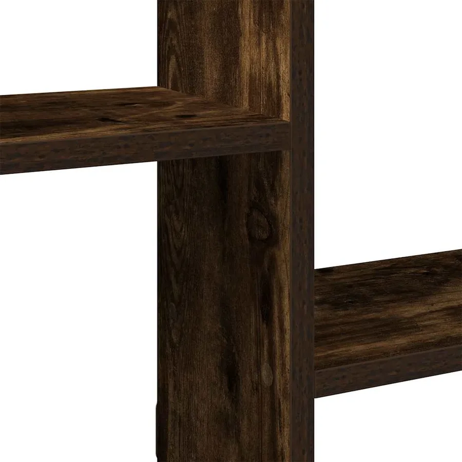 Étagère cube murale 5 compartiments chêne fumé bois ingénierie - 7