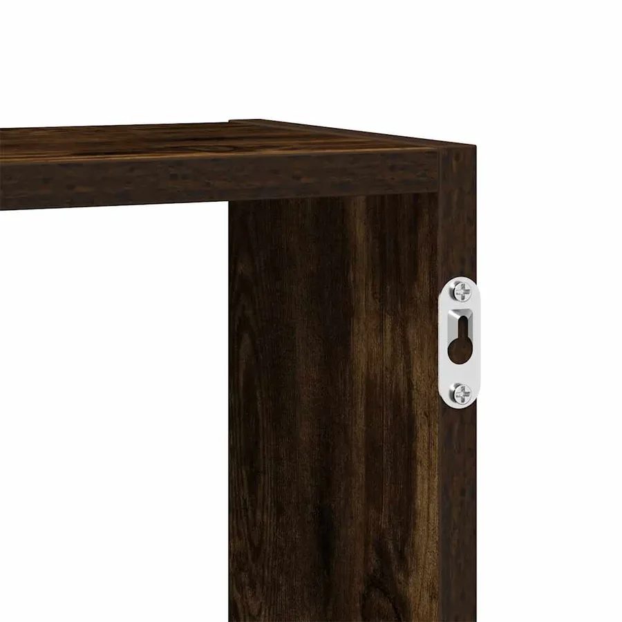 Étagère cube murale 5 compartiments chêne fumé bois ingénierie - 8