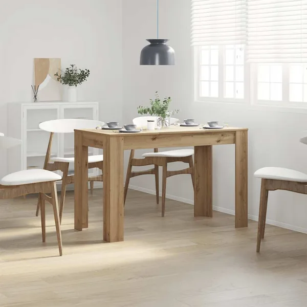 Table à manger chêne artisanal 120x60x76 cm bois d'ingénierie
