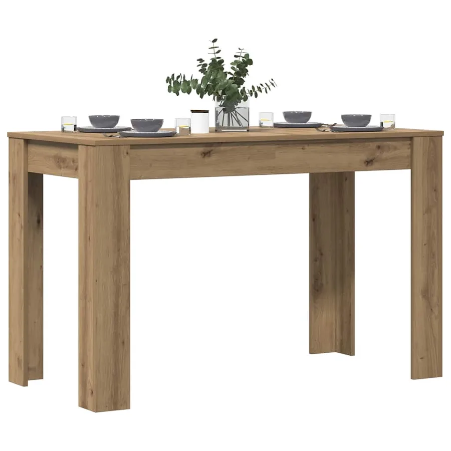 Table à manger chêne artisanal 120x60x76 cm bois d'ingénierie - 4
