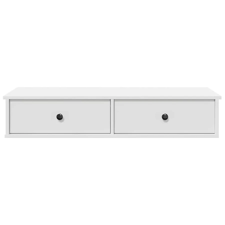 Étagère murale et tiroirs blanc 100x37,5x19cm bois d'ingénierie - 4