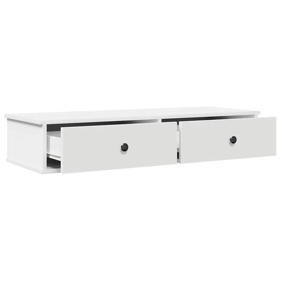 Étagère murale et tiroirs blanc 100x37,5x19cm bois d'ingénierie - 7