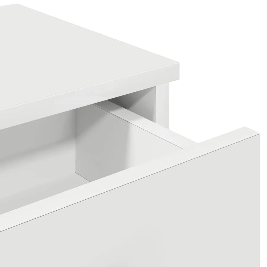 Étagère murale et tiroirs blanc 100x37,5x19cm bois d'ingénierie - 8