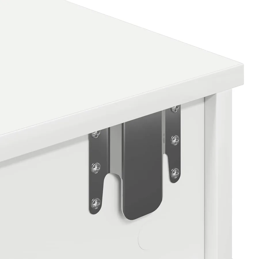 Étagère murale et tiroirs blanc 100x37,5x19cm bois d'ingénierie - 9
