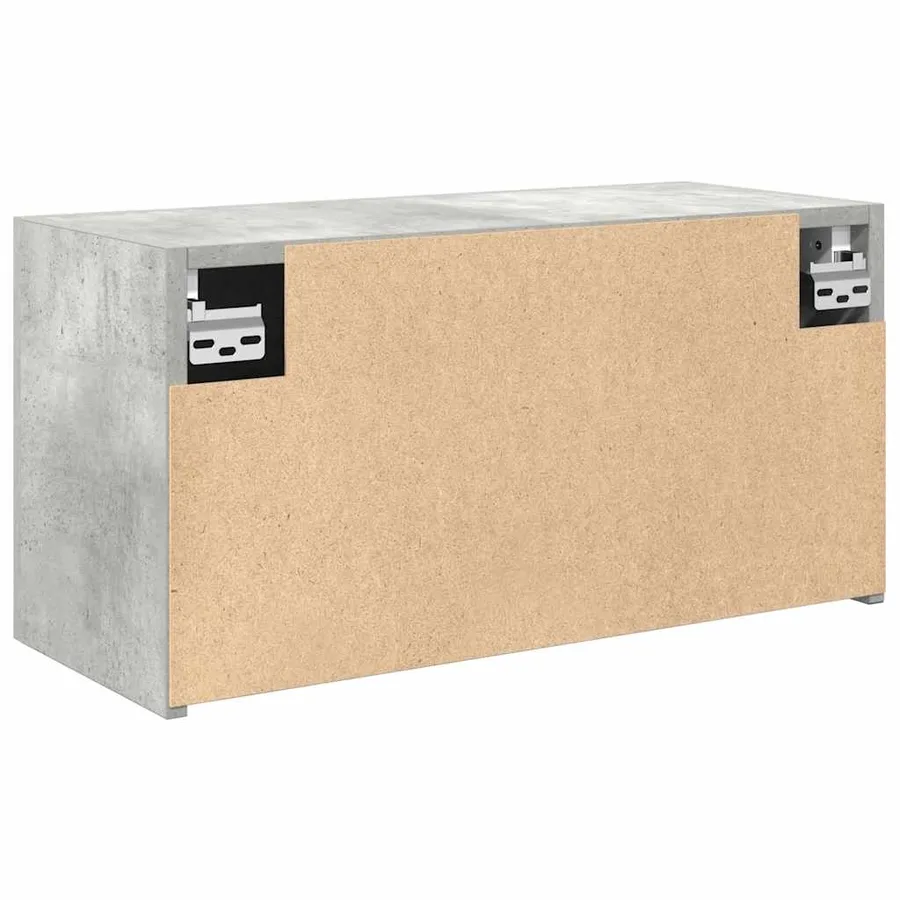 Armoire murale de bain gris béton 60x25x30 cm bois d'ingénierie - 8