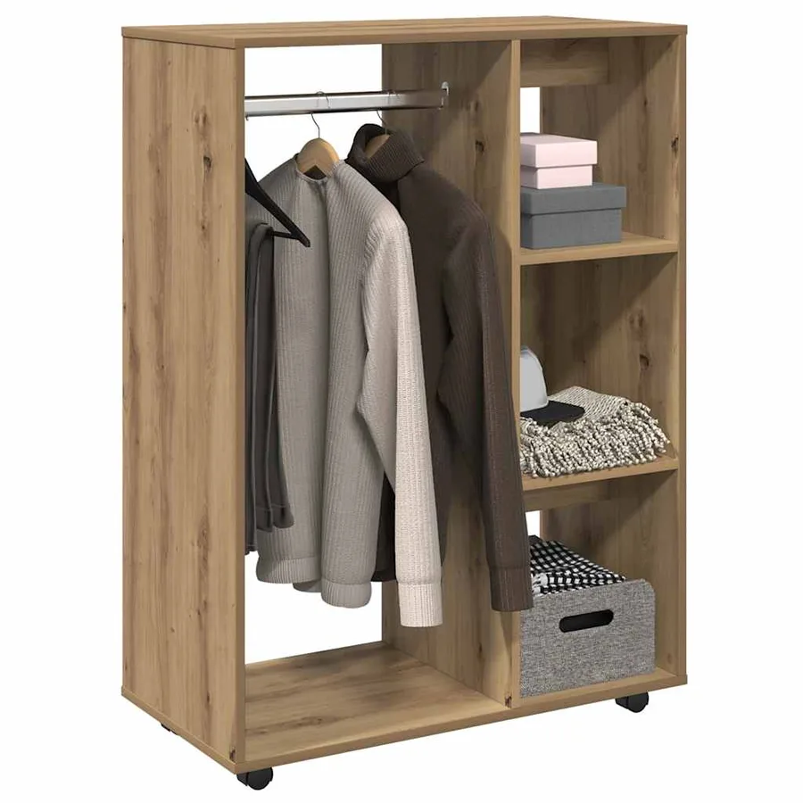 Garde-robe chêne artisanal 80x40x110 cm bois d'ingénierie - 3