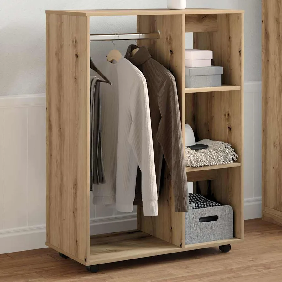 Garde-robe chêne artisanal 80x40x110 cm bois d'ingénierie - 4