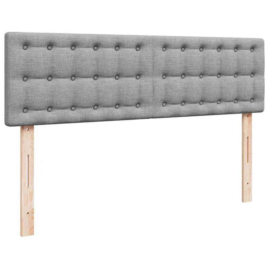 Lit ottoman avec matelas gris clair 140x190 cm tissu - 9