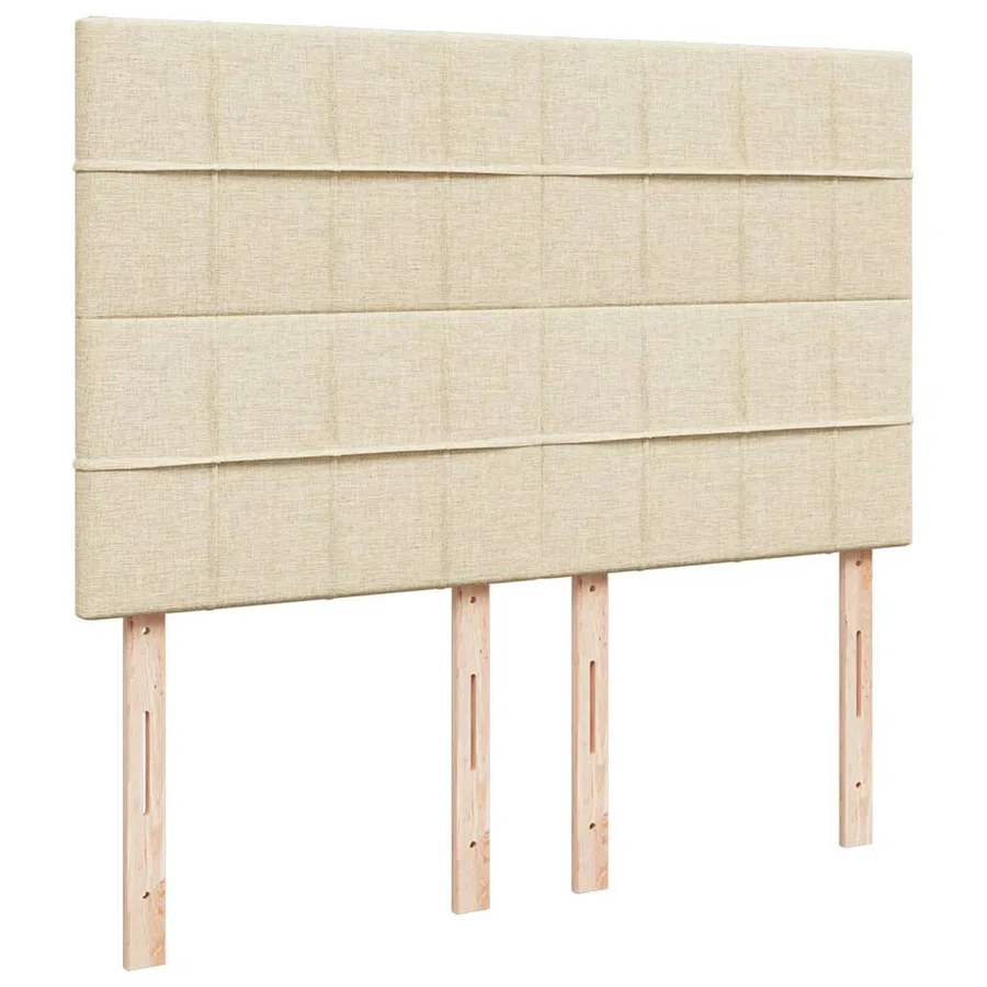 Cadre de lit ottoman avec matelas crème 140x190 cm tissu - 10