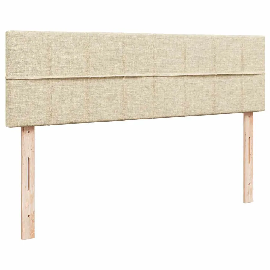 Lit ottoman avec matelas crème 140x190 cm tissu - 9
