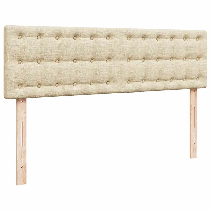 Lit ottoman avec matelas et LED crème 140x190 cm tissu - 10
