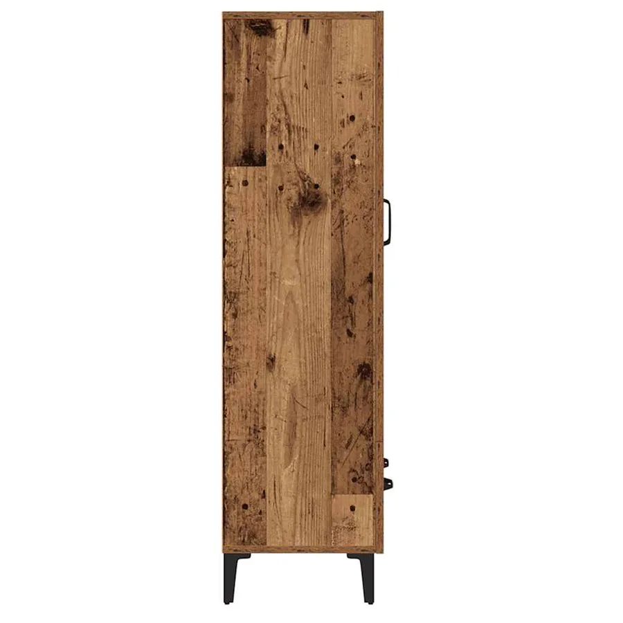 Buffet haut vieux bois 70x31x115 cm bois d'ingénierie - 5