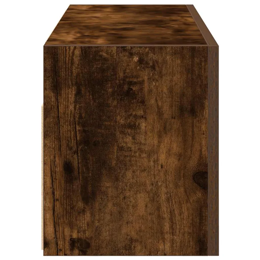 Armoire murale de bain chêne fumé 80x25x30 cm bois d'ingénierie - 7