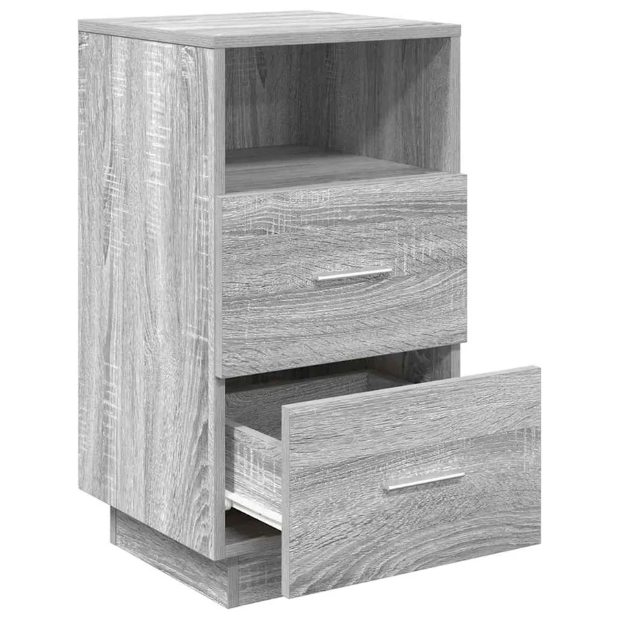 Tables de chevet 2 pcs avec 2 tiroirs sonoma gris 36x36x68 cm - 5