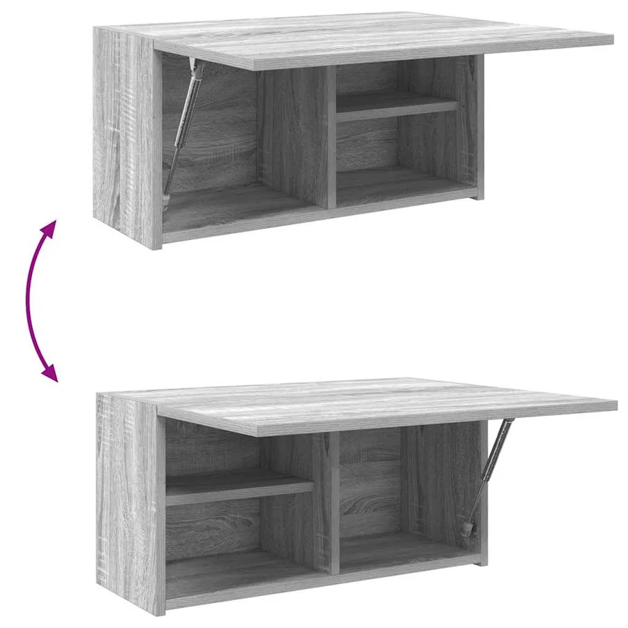 Armoire murale de bain sonoma gris 60x25x30cm bois d'ingénierie - 9