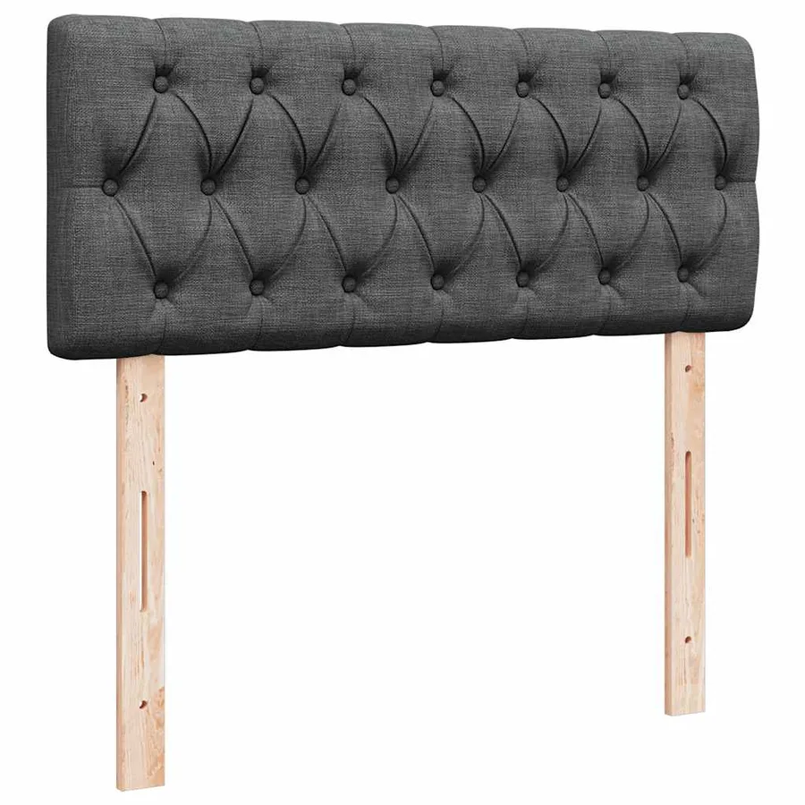 Lit ottoman avec matelas gris foncé 120x190 cm tissu - 9