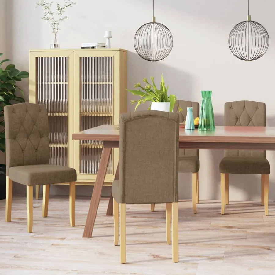 Chaises à manger lot de 4 taupe tissu