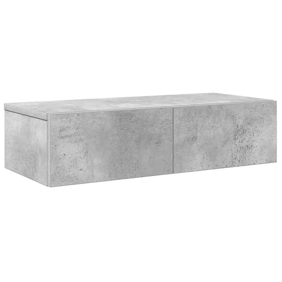 Étagère murale avec tiroirs gris béton bois d'ingénierie - 2