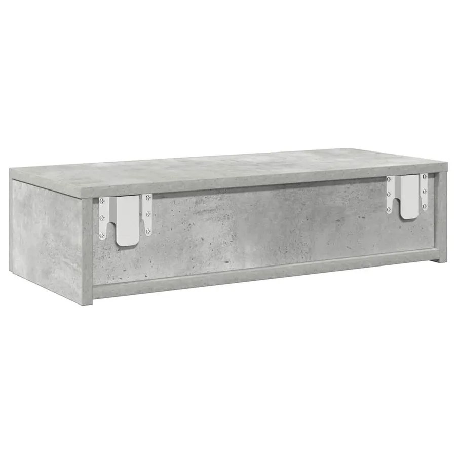 Étagère murale avec tiroirs gris béton bois d'ingénierie - 6