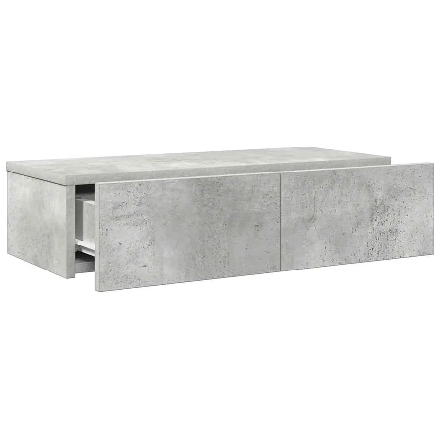 Étagère murale avec tiroirs gris béton bois d'ingénierie - 7