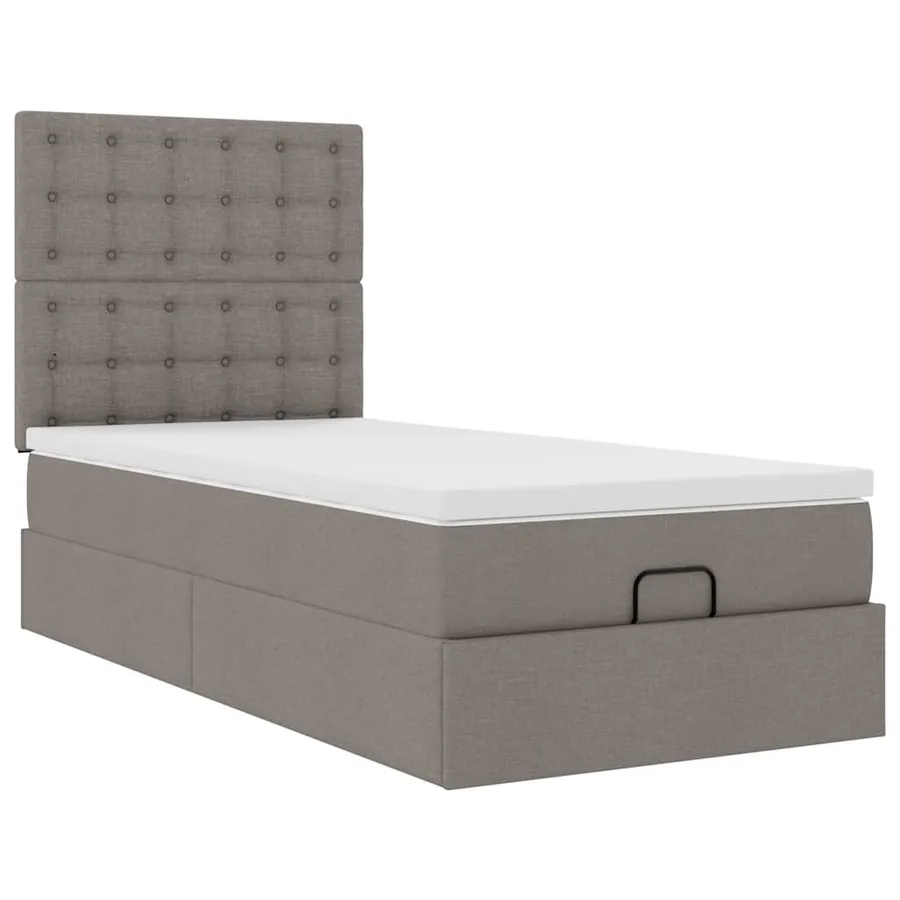 Lit ottoman avec matelas taupe 100x200 cm tissu - 6