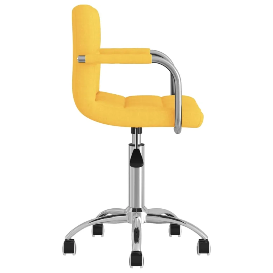Chaise pivotante de salle à manger Jaune moutarde Tissu - 3