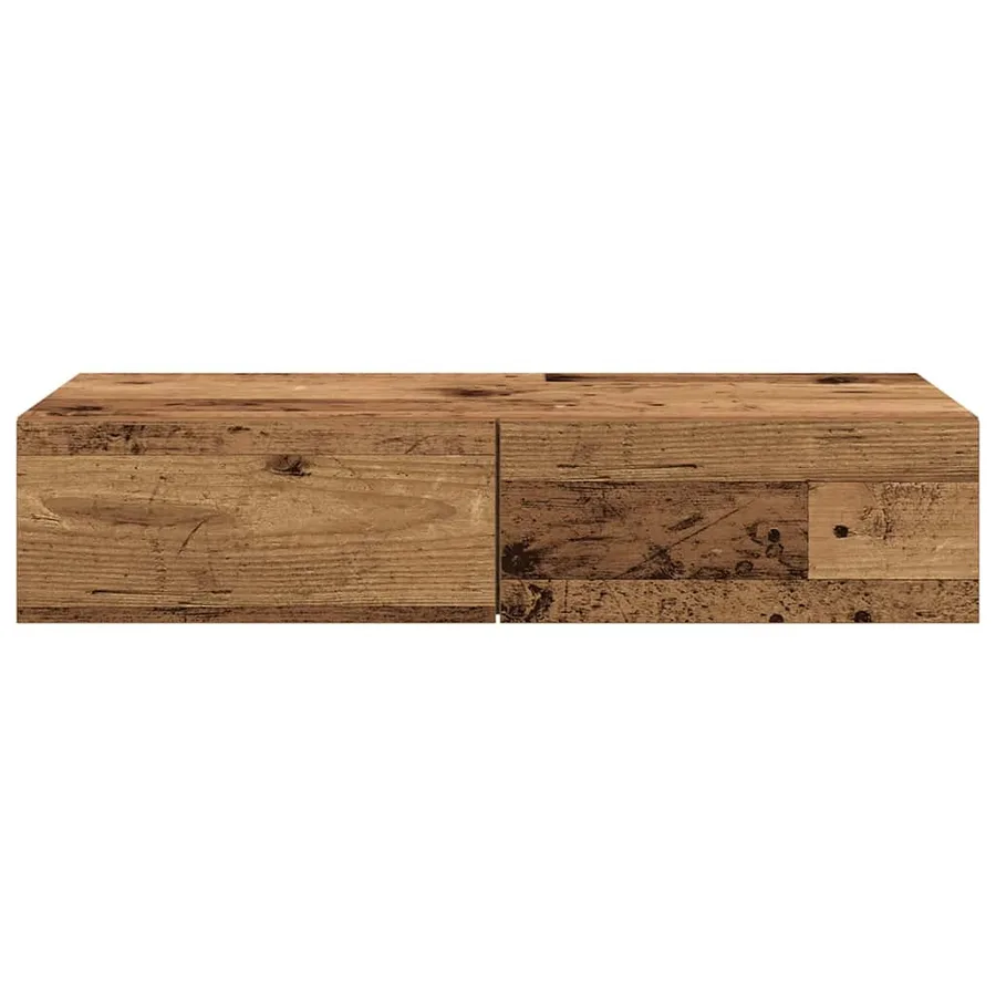 Étagère murale avec tiroirs vieux bois bois d'ingénierie - 4