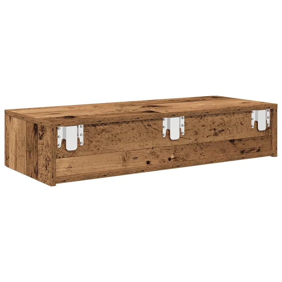 Étagère murale avec tiroirs vieux bois bois d'ingénierie - 6