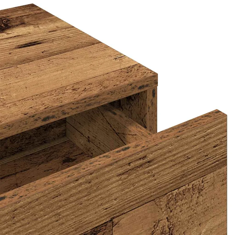 Étagère murale avec tiroirs vieux bois bois d'ingénierie - 8