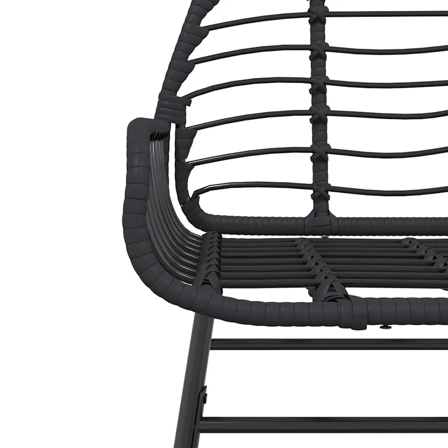 Ensemble à manger de jardin 3 pcs noir résine tressée verre - 6