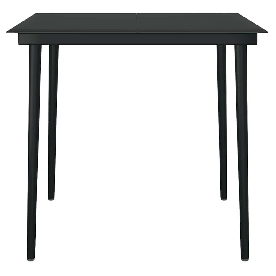 Ensemble à manger de jardin 3 pcs noir résine tressée verre - 8