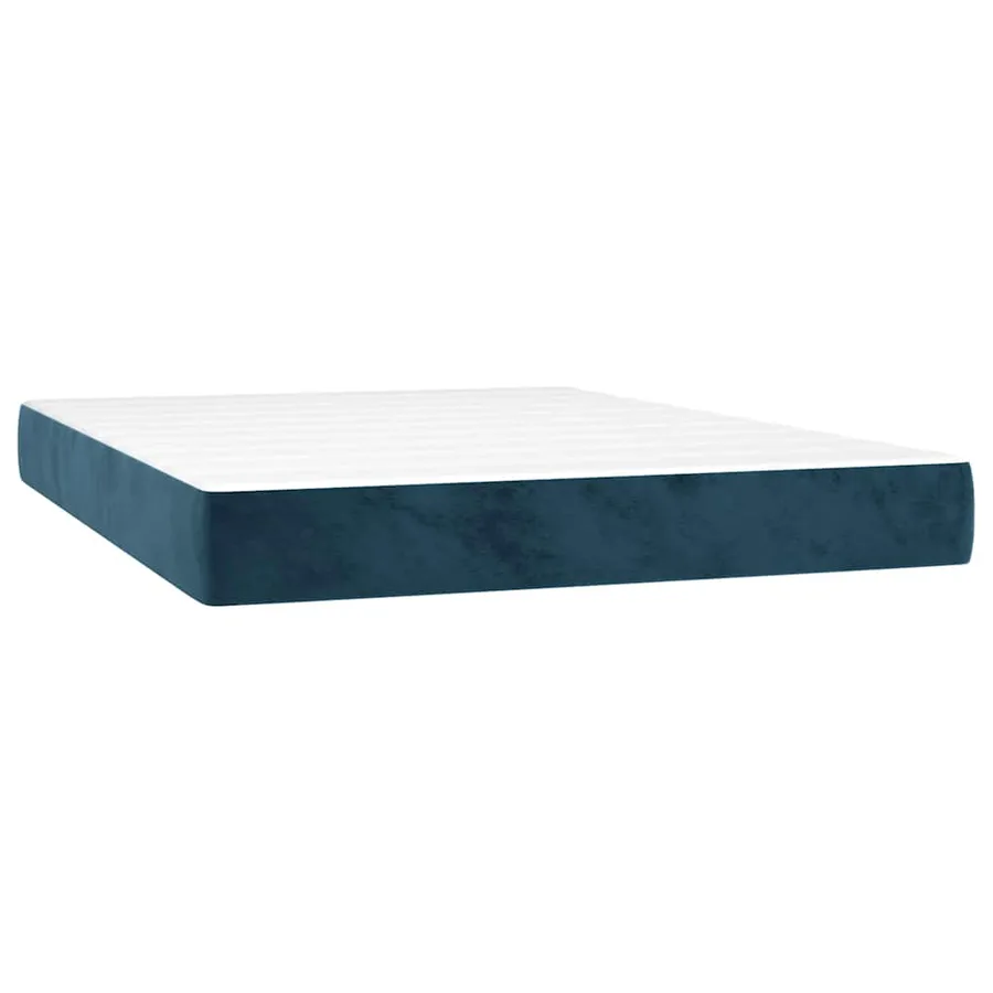Sommier à lattes de lit matelas et LED Bleu foncé 140x200 cm - 6
