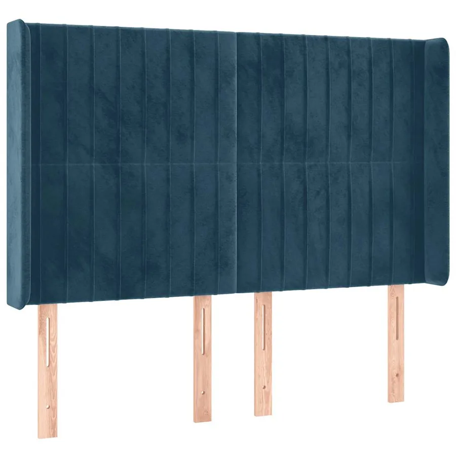 Sommier à lattes de lit matelas et LED Bleu foncé 140x200 cm - 7