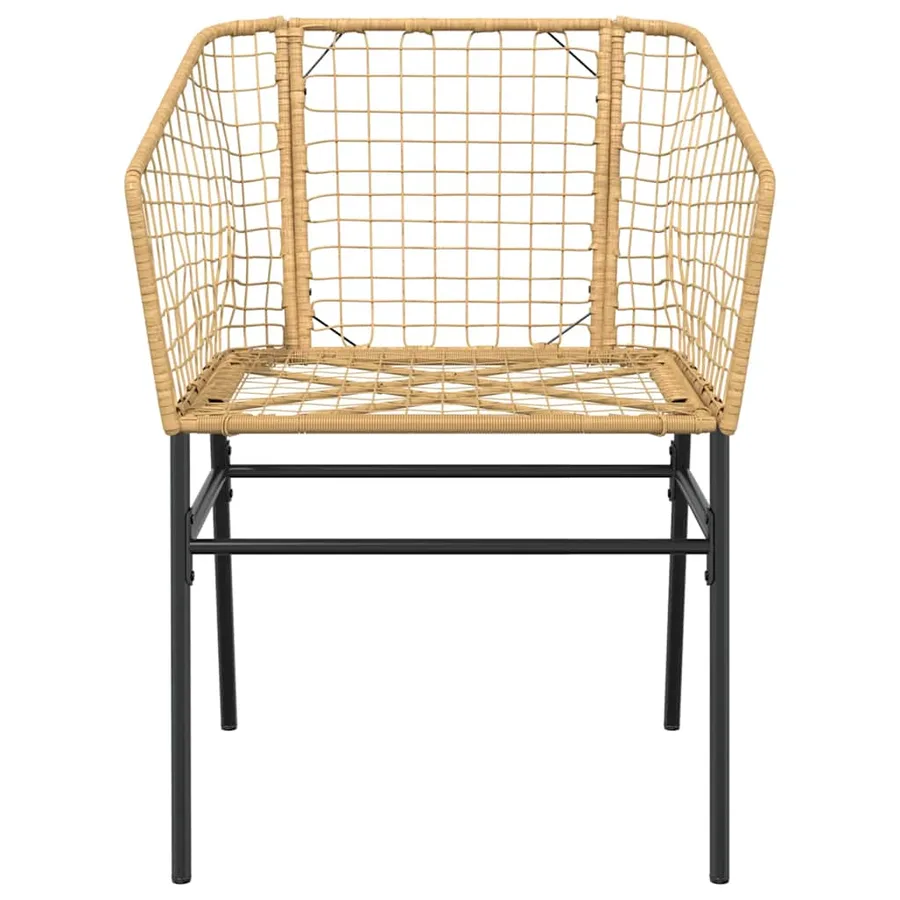 Ensemble à manger jardin 5pcs marron poly rotin verre - 5