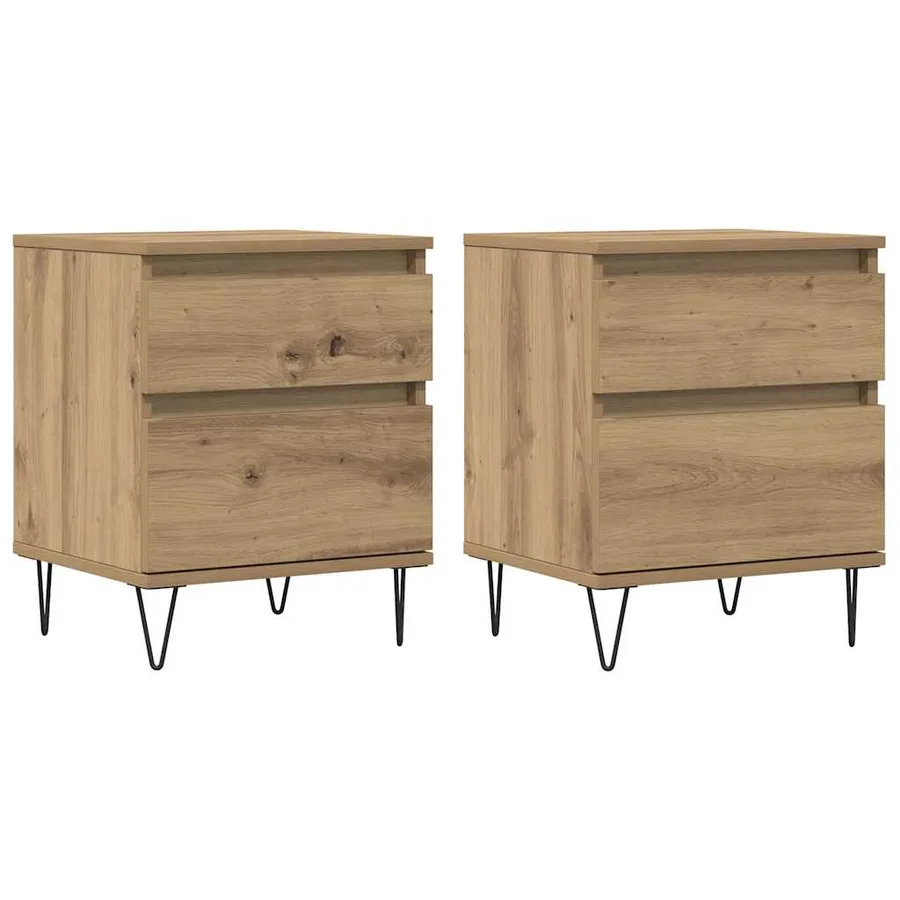 Tables de chevet 2 pcs chêne artisanal 40x35x50 cm - 2