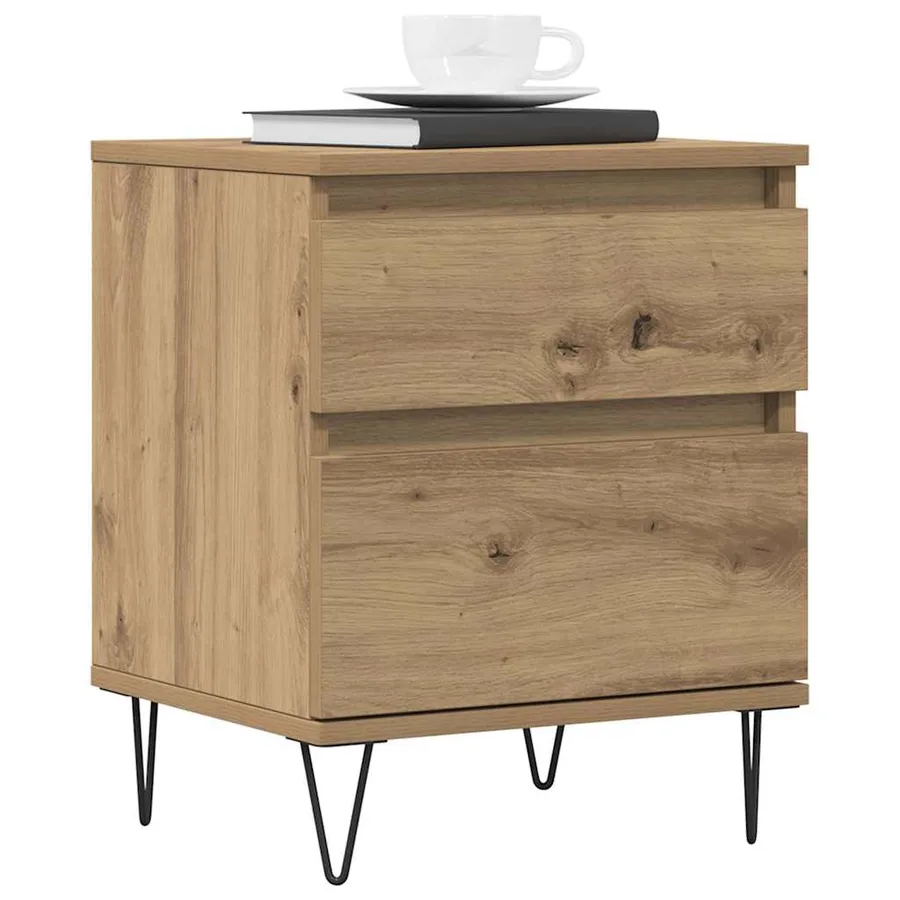Tables de chevet 2 pcs chêne artisanal 40x35x50 cm - 3