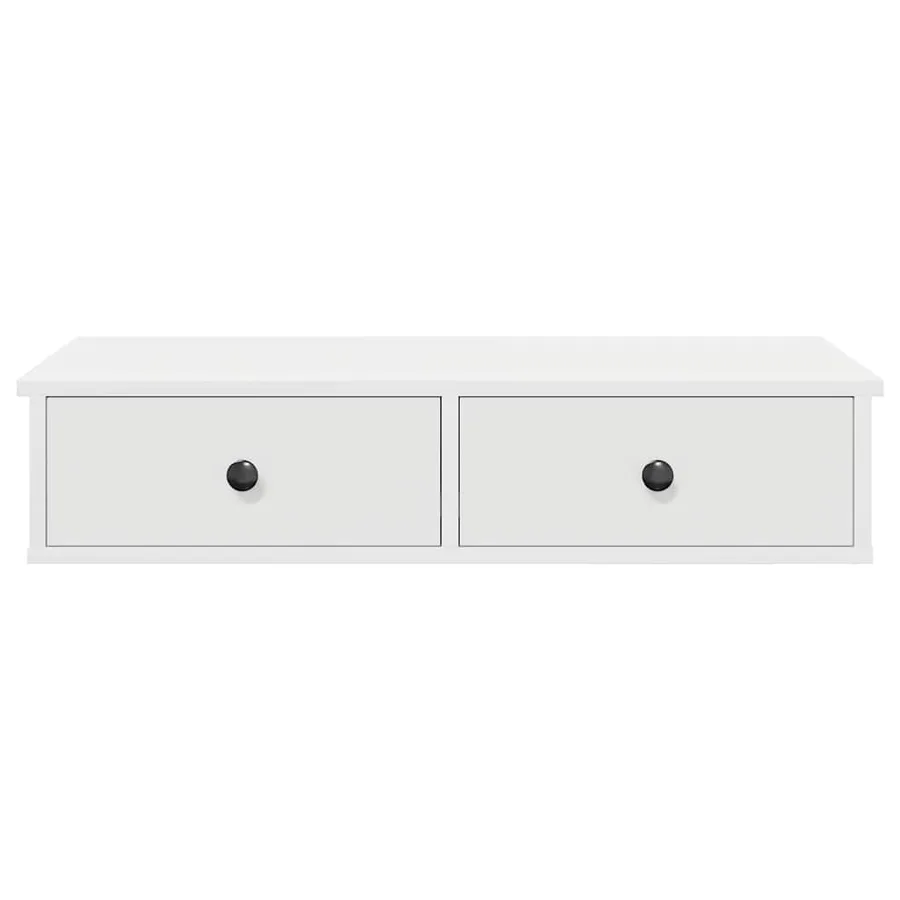 Étagère murale avec tiroirs blanc 80x34x17 cm bois d'ingénierie - 4