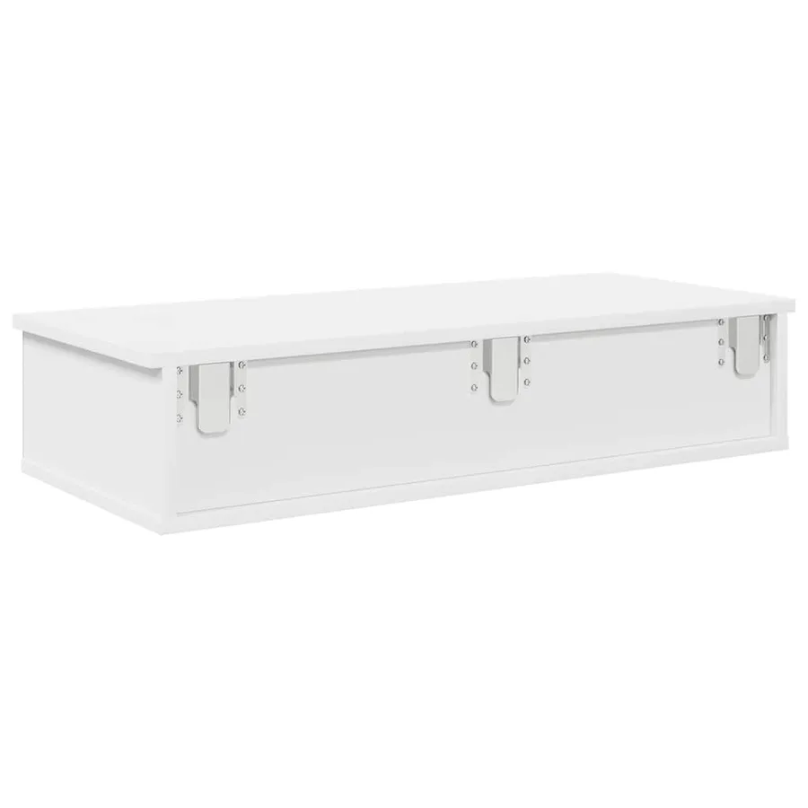 Étagère murale avec tiroirs blanc 80x34x17 cm bois d'ingénierie - 6