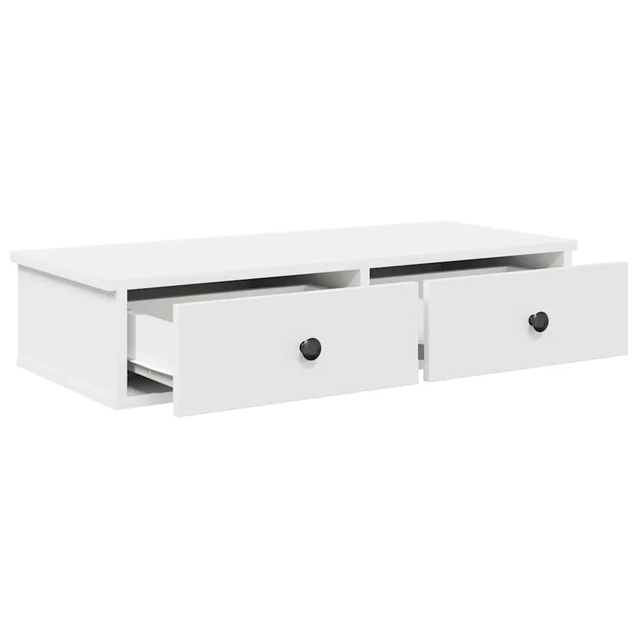Étagère murale avec tiroirs blanc 80x34x17 cm bois d'ingénierie - 7