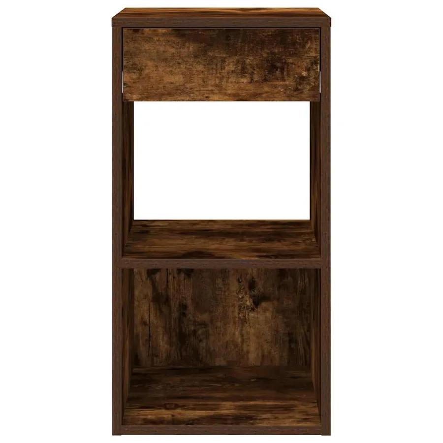 Tables de chevet avec tiroir 2 pcs chêne fumé 35x34x66,5 cm - 4
