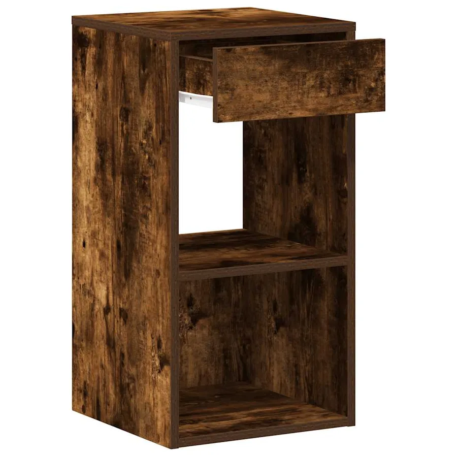 Tables de chevet avec tiroir 2 pcs chêne fumé 35x34x66,5 cm - 6