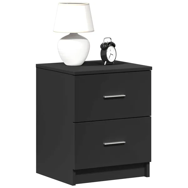 Tables de chevet (lot de 2) avec 2 tiroirs noires 40 x 36 x 50 cm